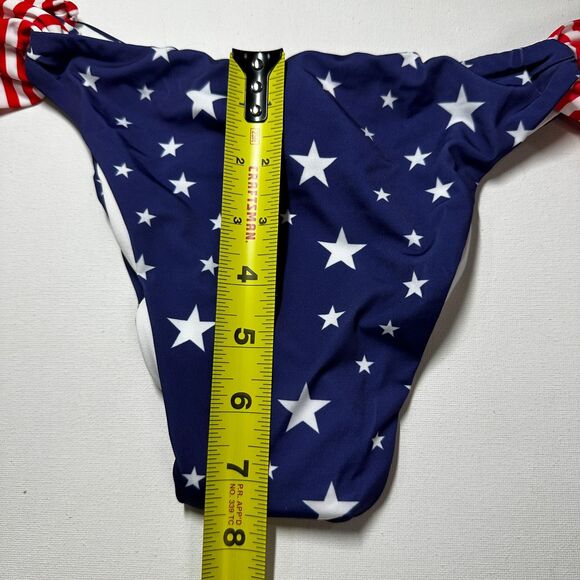 Maretoa Bikini Bottom XL Swim American Flag Stars Brazilian Classic Side Scrunch - Picture 4 of 8